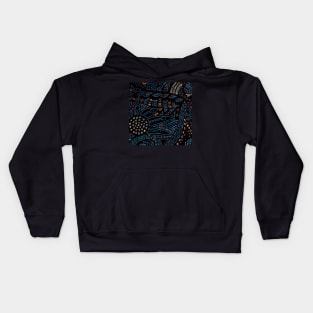 Dark swirl print, modern mosaic Kids Hoodie